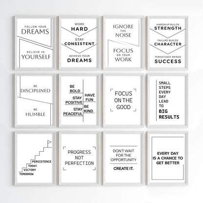 The Power of Progress Motivational Wall Art (Framed)