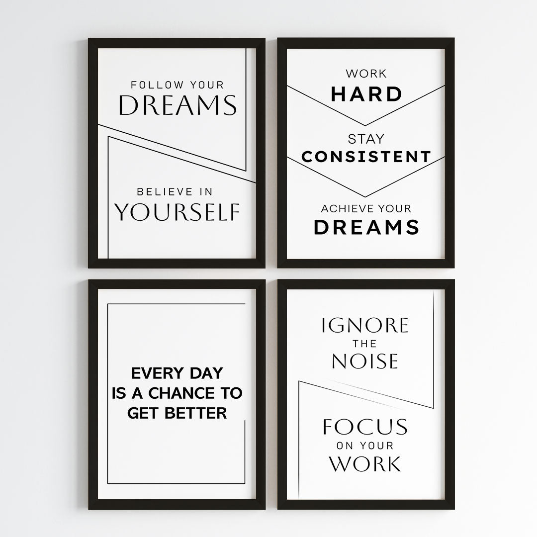 The Power of Progress Motivational Wall Art (Framed)