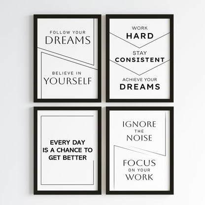 The Power of Progress Motivational Wall Art (Framed)