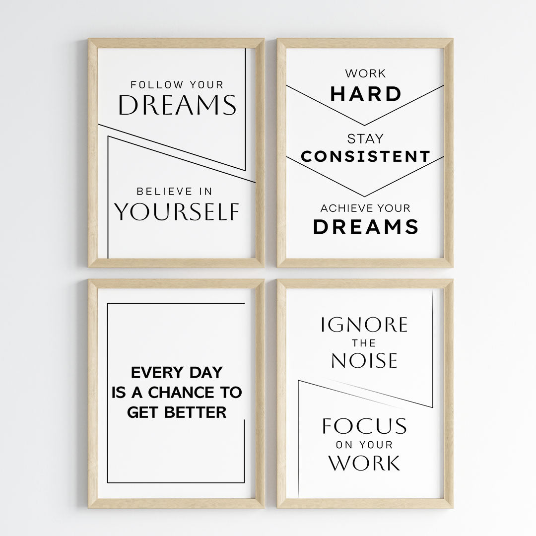 The Power of Progress Motivational Wall Art (Framed)