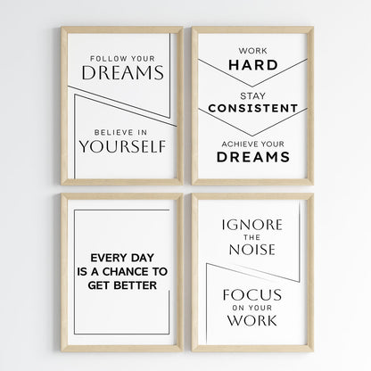 The Power of Progress Motivational Wall Art (Framed)