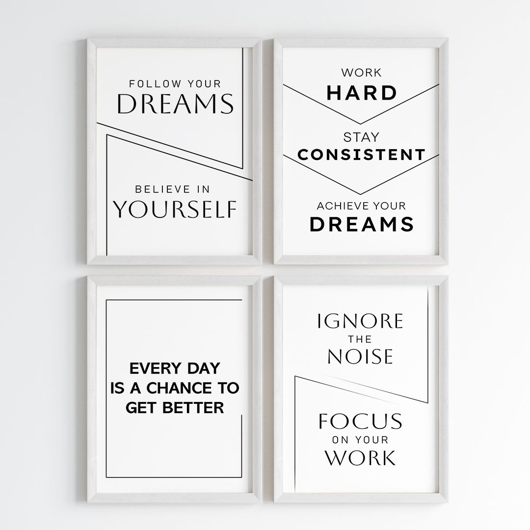 The Power of Progress Motivational Wall Art (Framed)