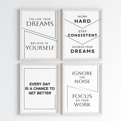 The Power of Progress Motivational Wall Art (Framed)
