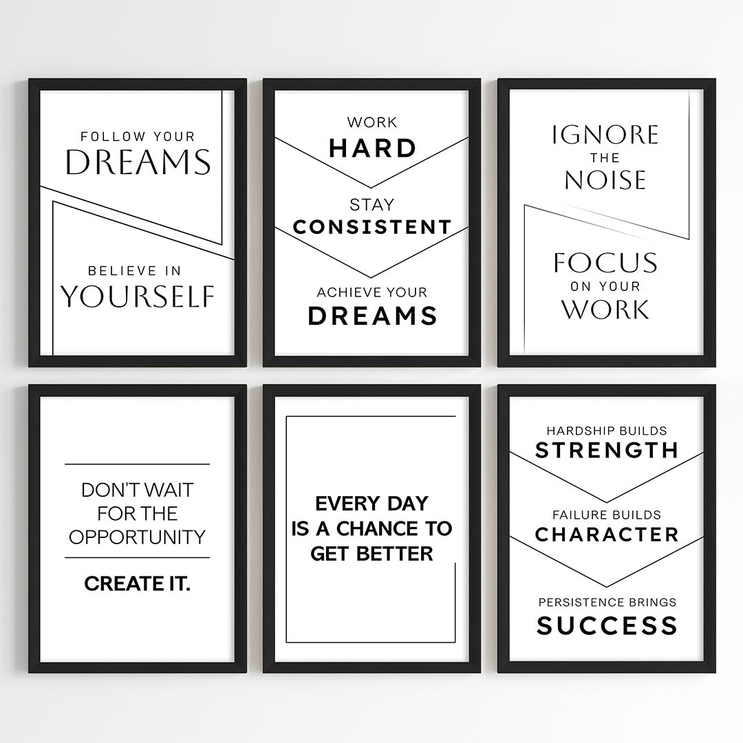 The Power of Progress Motivational Wall Art (Framed)