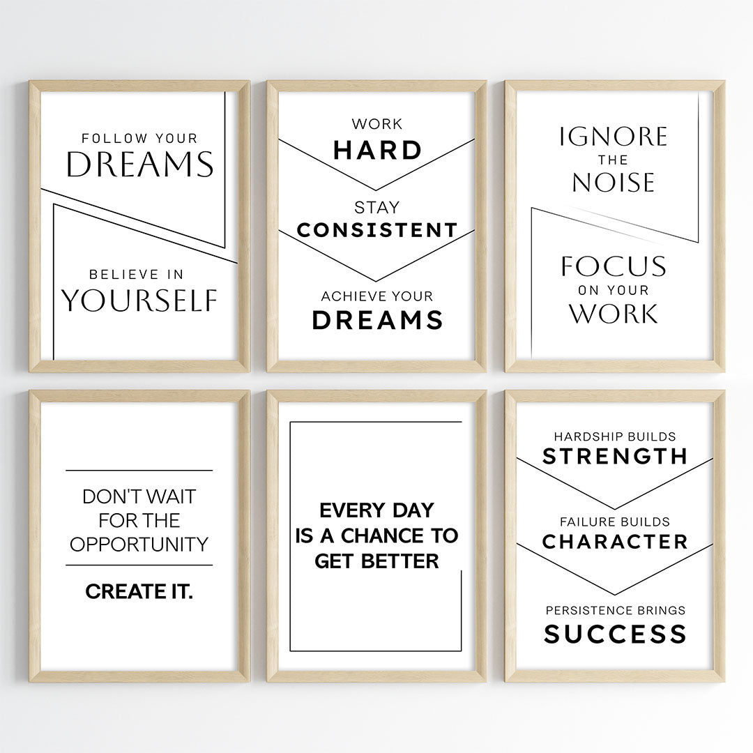 The Power of Progress Motivational Wall Art (Framed)