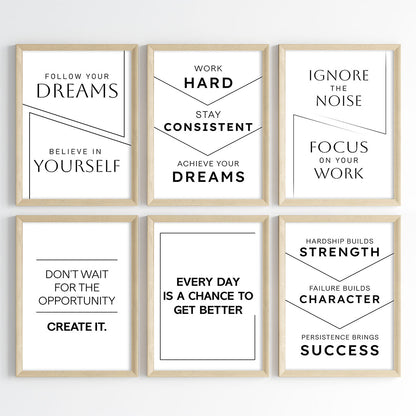 The Power of Progress Motivational Wall Art (Framed)