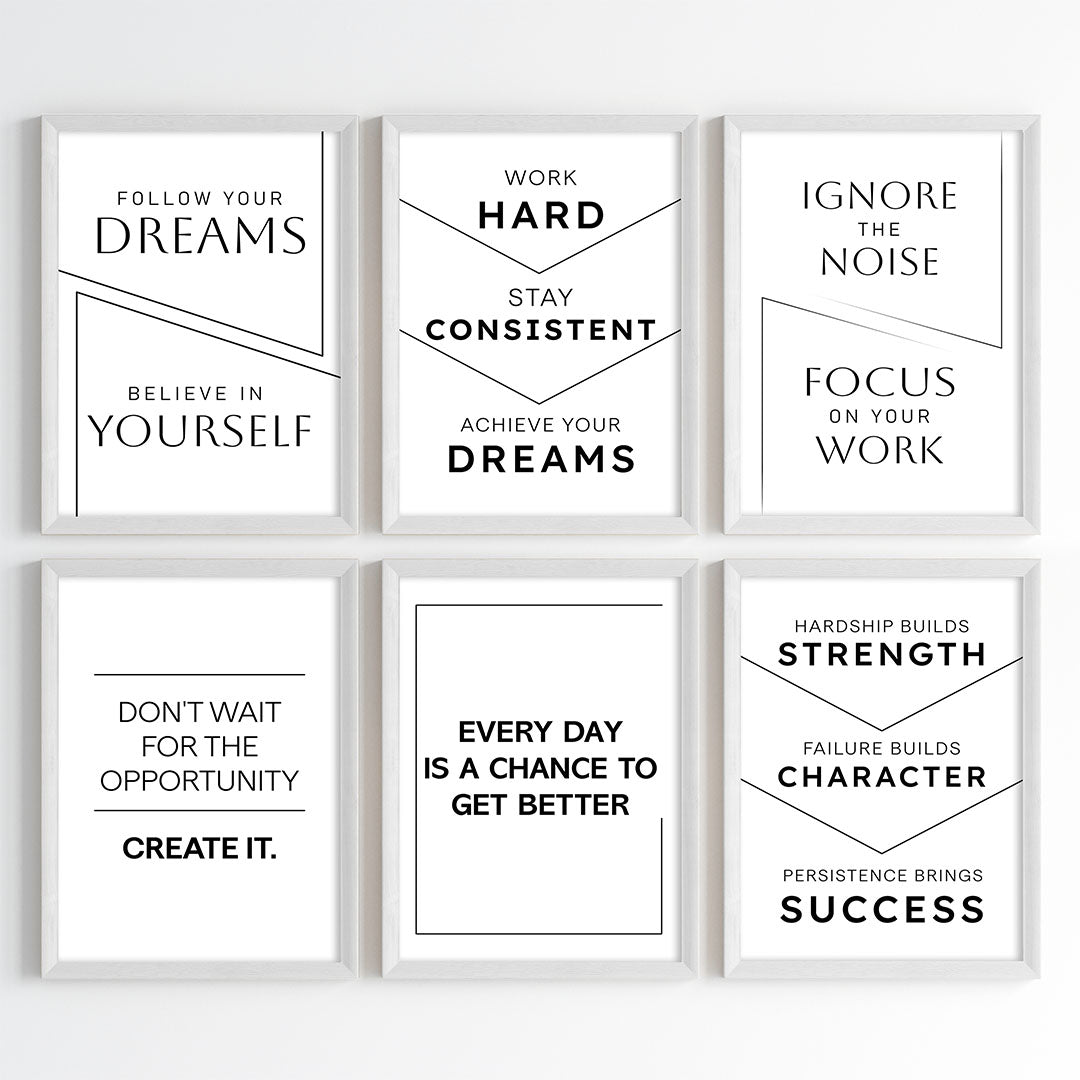 The Power of Progress Motivational Wall Art (Framed)