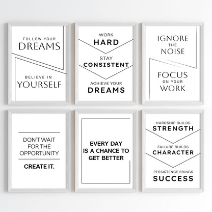 The Power of Progress Motivational Wall Art (Framed)