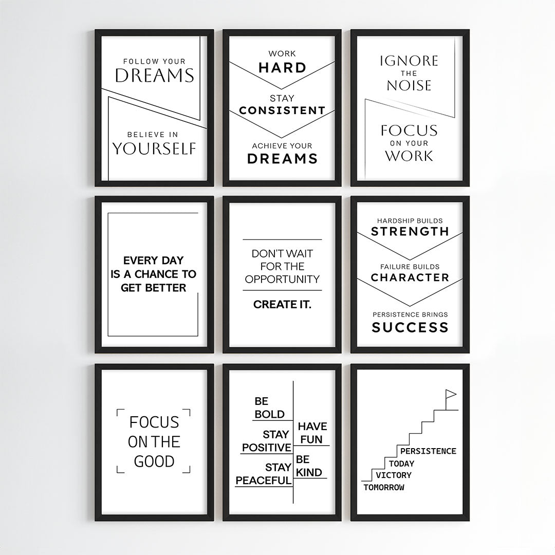 The Power of Progress Motivational Wall Art (Framed)