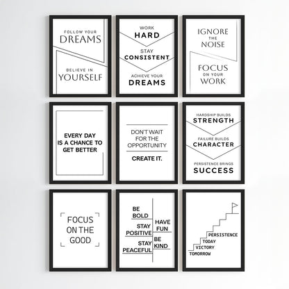 The Power of Progress Motivational Wall Art (Framed)