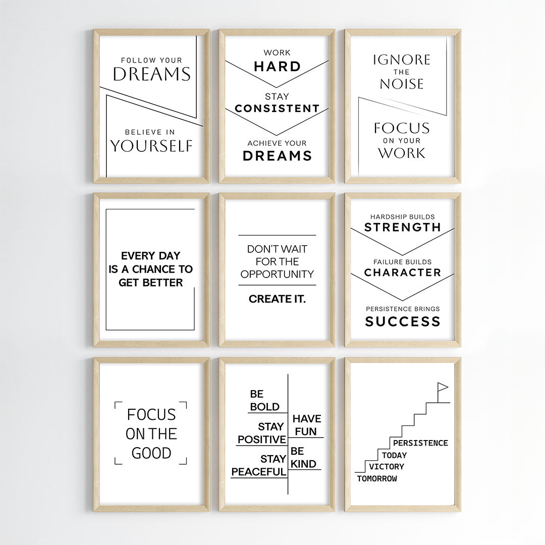 The Power of Progress Motivational Wall Art (Framed)