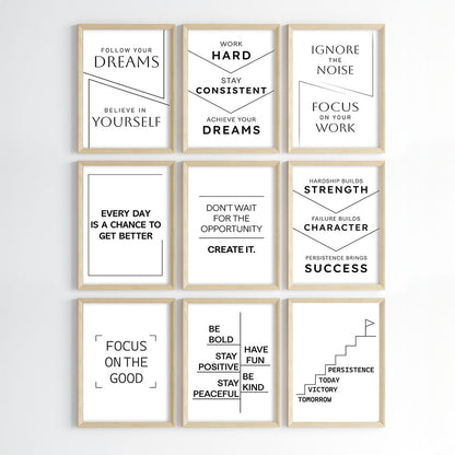 The Power of Progress Motivational Wall Art (Framed)