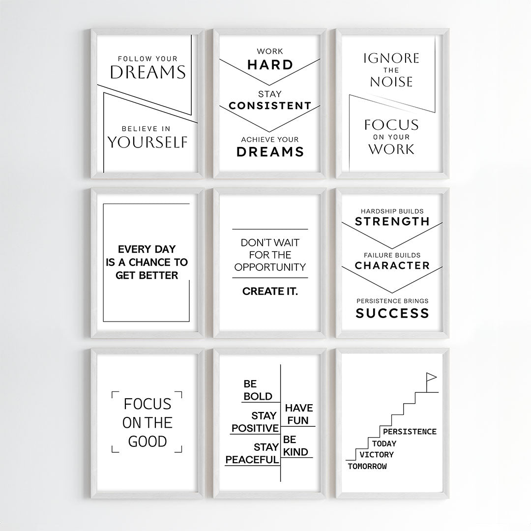 The Power of Progress Motivational Wall Art (Framed)