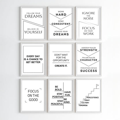 The Power of Progress Motivational Wall Art (Framed)