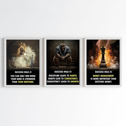 The Success Mindset Motivational Wall Art (Framed)