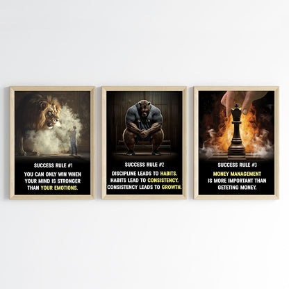 The Success Mindset Motivational Wall Art (Framed)
