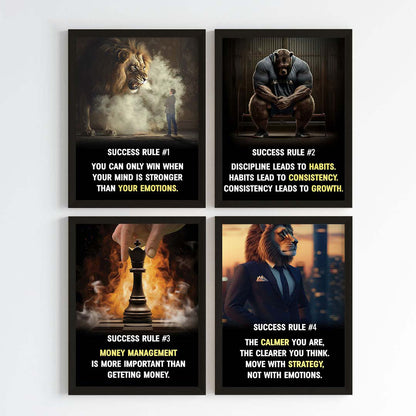 The Success Mindset Motivational Wall Art (Framed)