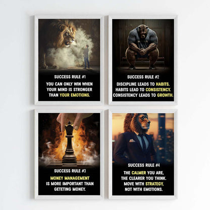 The Success Mindset Motivational Wall Art (Framed)