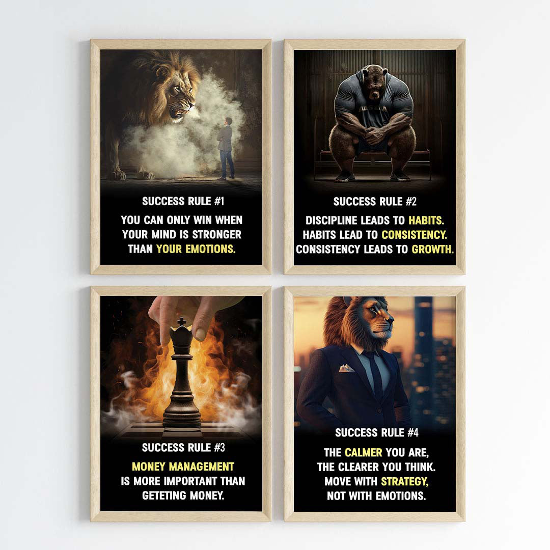 The Success Mindset Motivational Wall Art (Framed)