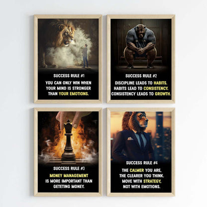 The Success Mindset Motivational Wall Art (Framed)