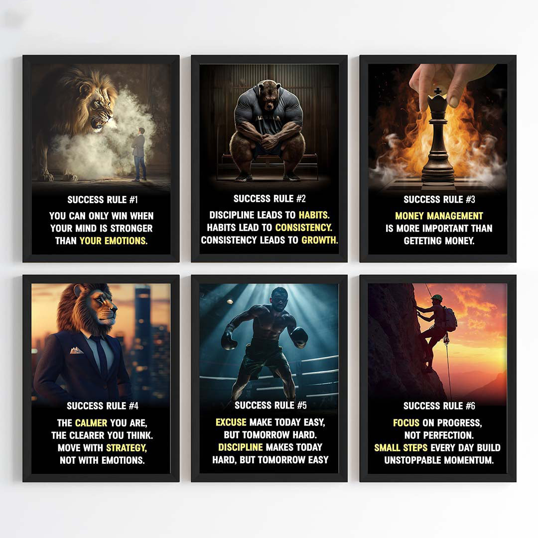 The Success Mindset Motivational Wall Art (Framed)