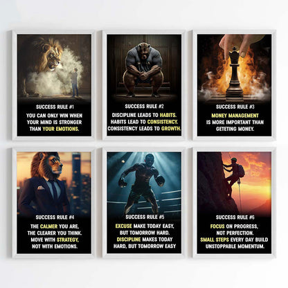 The Success Mindset Motivational Wall Art (Framed)