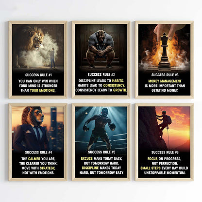 The Success Mindset Motivational Wall Art (Framed)