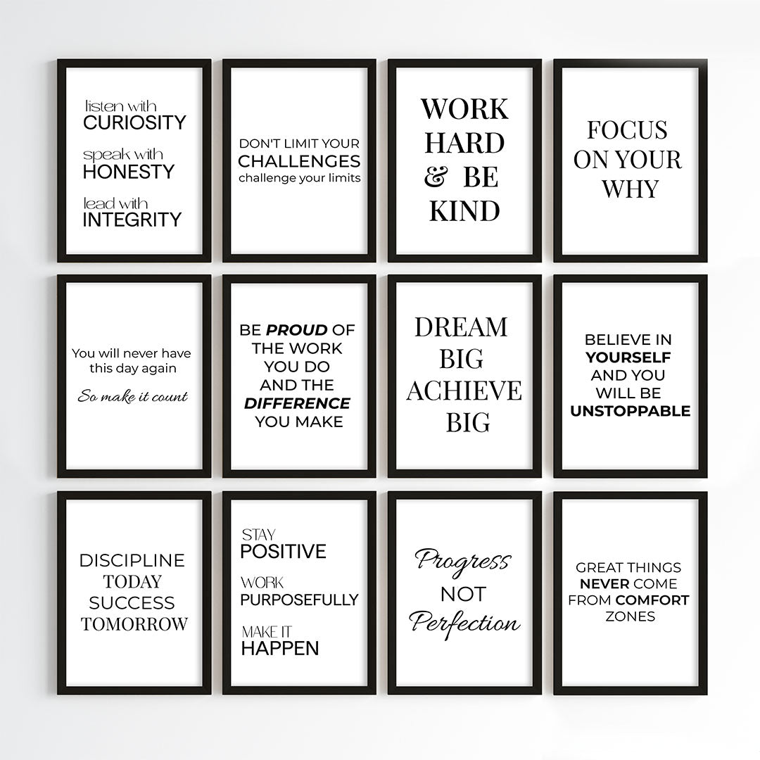 The Ultimate Success Mindset Motivational Wall Art (Framed)