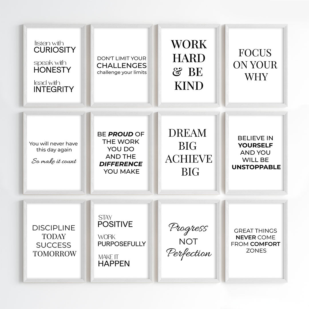 The Ultimate Success Mindset Motivational Wall Art (Framed)