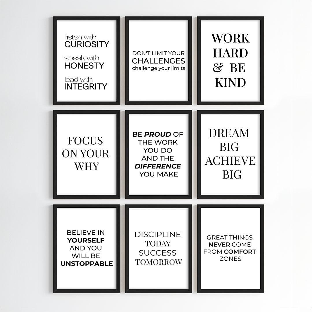 The Ultimate Success Mindset Motivational Wall Art (Framed)