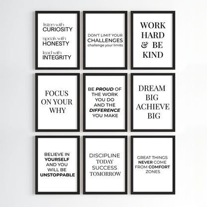 The Ultimate Success Mindset Motivational Wall Art (Framed)