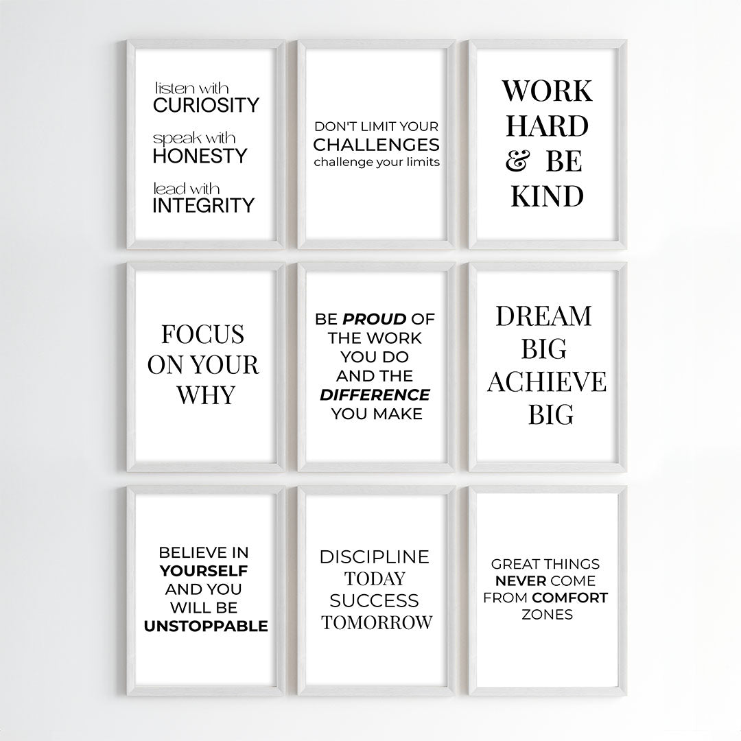 The Ultimate Success Mindset Motivational Wall Art (Framed)