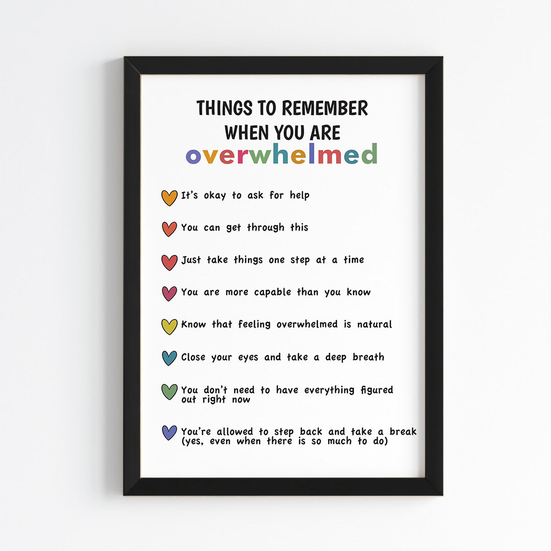 Things to Remember for a Calm Mind Wall Art (Framed)