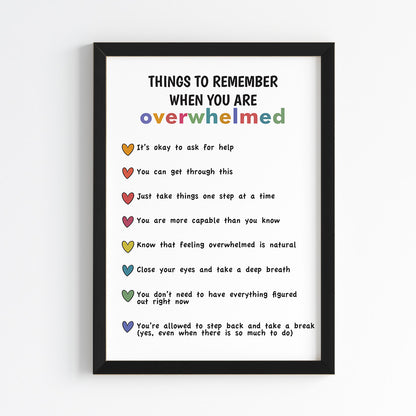 Things to Remember for a Calm Mind Wall Art (Framed)