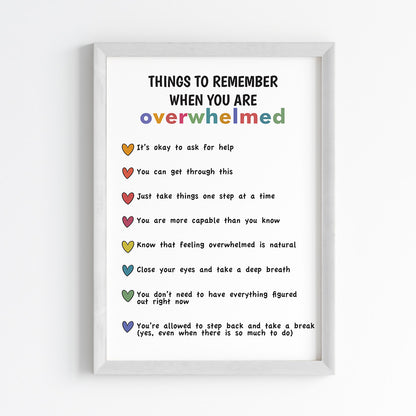 Things to Remember for a Calm Mind Wall Art (Framed)