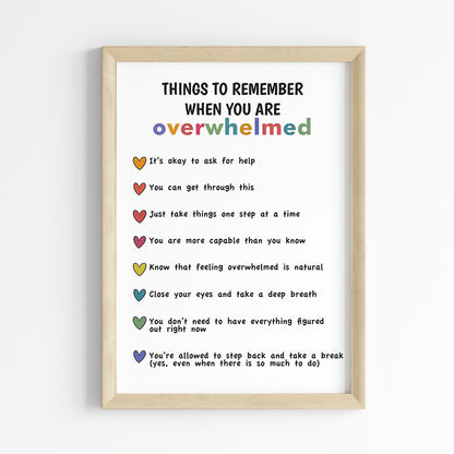 Things to Remember for a Calm Mind Wall Art (Framed)