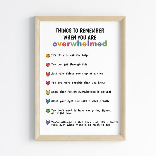 Things to Remember for a Calm Mind Wall Art (Framed)