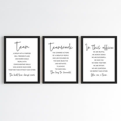 Together We Achieve Teamwork Wall Art (Framed Set of 3)