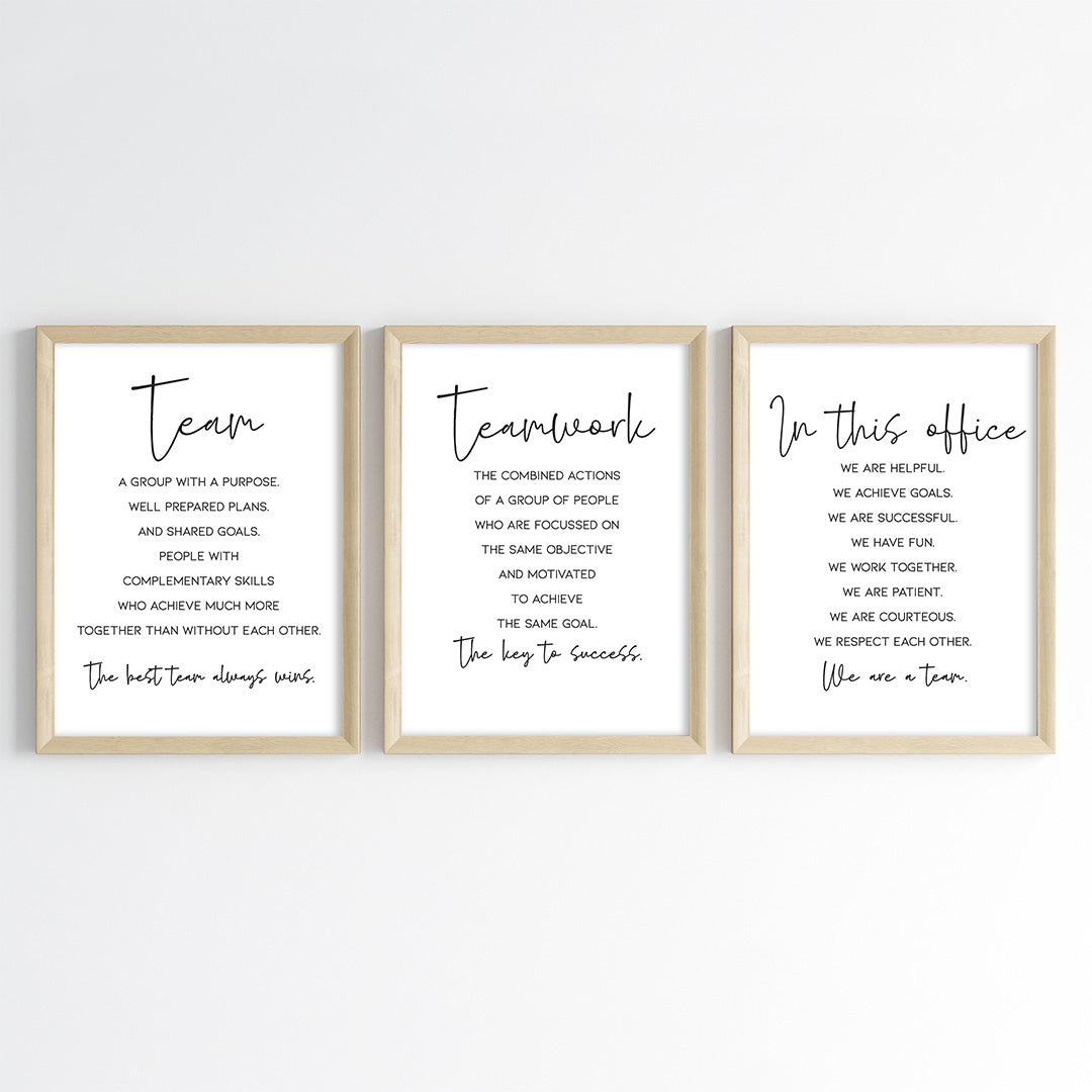 Together We Achieve Teamwork Wall Art (Framed Set of 3)
