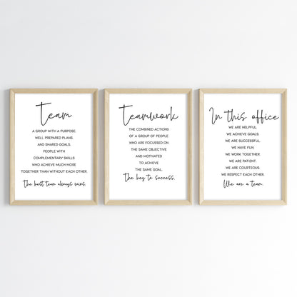 Together We Achieve Teamwork Wall Art (Framed Set of 3)