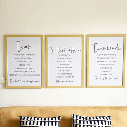 Together We Achieve Teamwork Wall Art (Framed Set of 3)