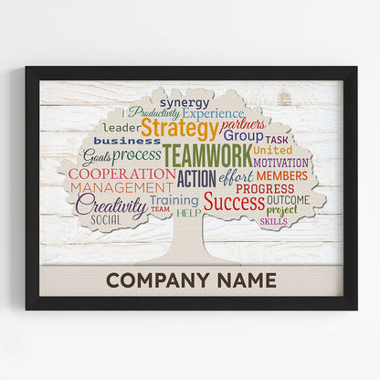 Tree of Success Motivational Wall Art (Framed)