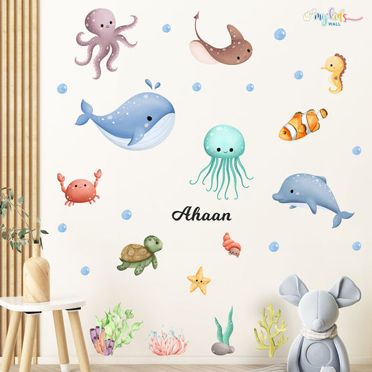 underwater ocean animals wall stickers