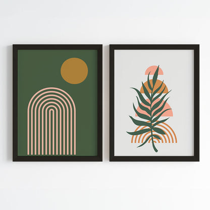 Verdant Geometry Wall Art (Framed Set of 2)