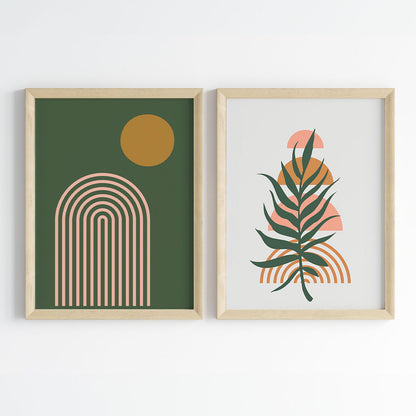 Verdant Geometry Wall Art (Framed Set of 2)