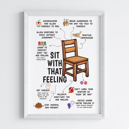 Sit With That Feeling Therapy Wall Art (Framed)