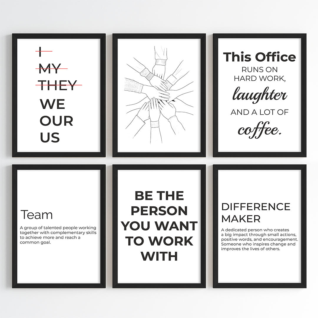 Work & Unity Wall Art (Framed Set of 6)