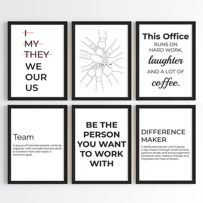 Work & Unity Wall Art (Framed Set of 6)