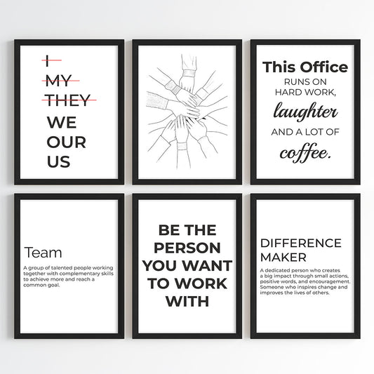 Work & Unity Wall Art (Framed Set of 6)