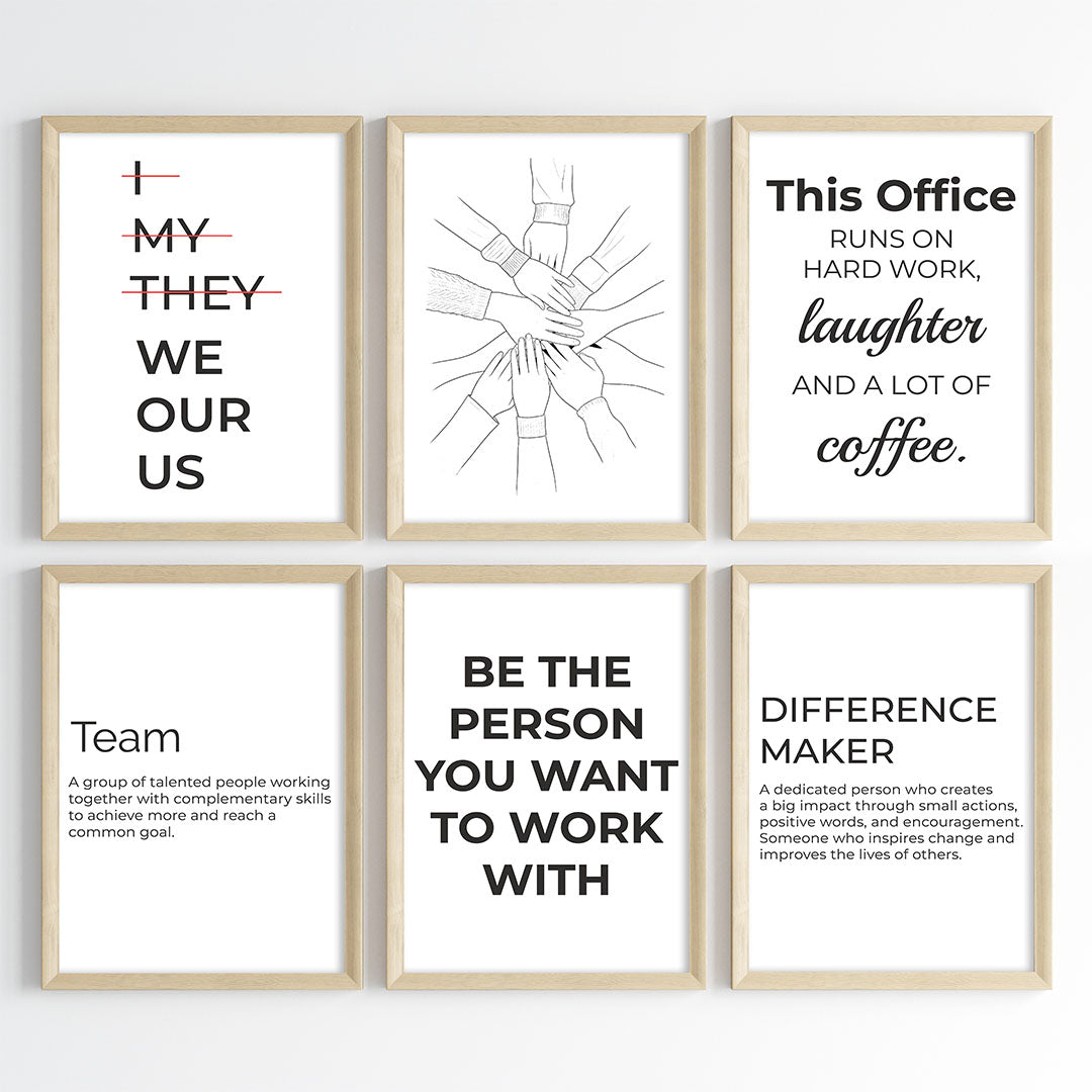 Work & Unity Wall Art (Framed Set of 6)